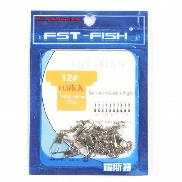 Вертлюг с карабином FST-Fish №8, 10 шт в Горно-Алтайске